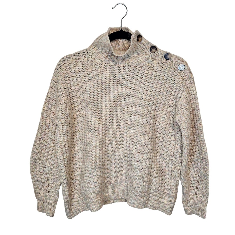 J.Crew Alpaca-Blend Turtleneck Sweater Shoulder Buttons Women's‎ Size X-small